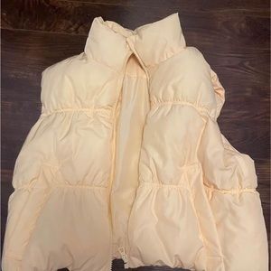 Crop yellow puffer vest